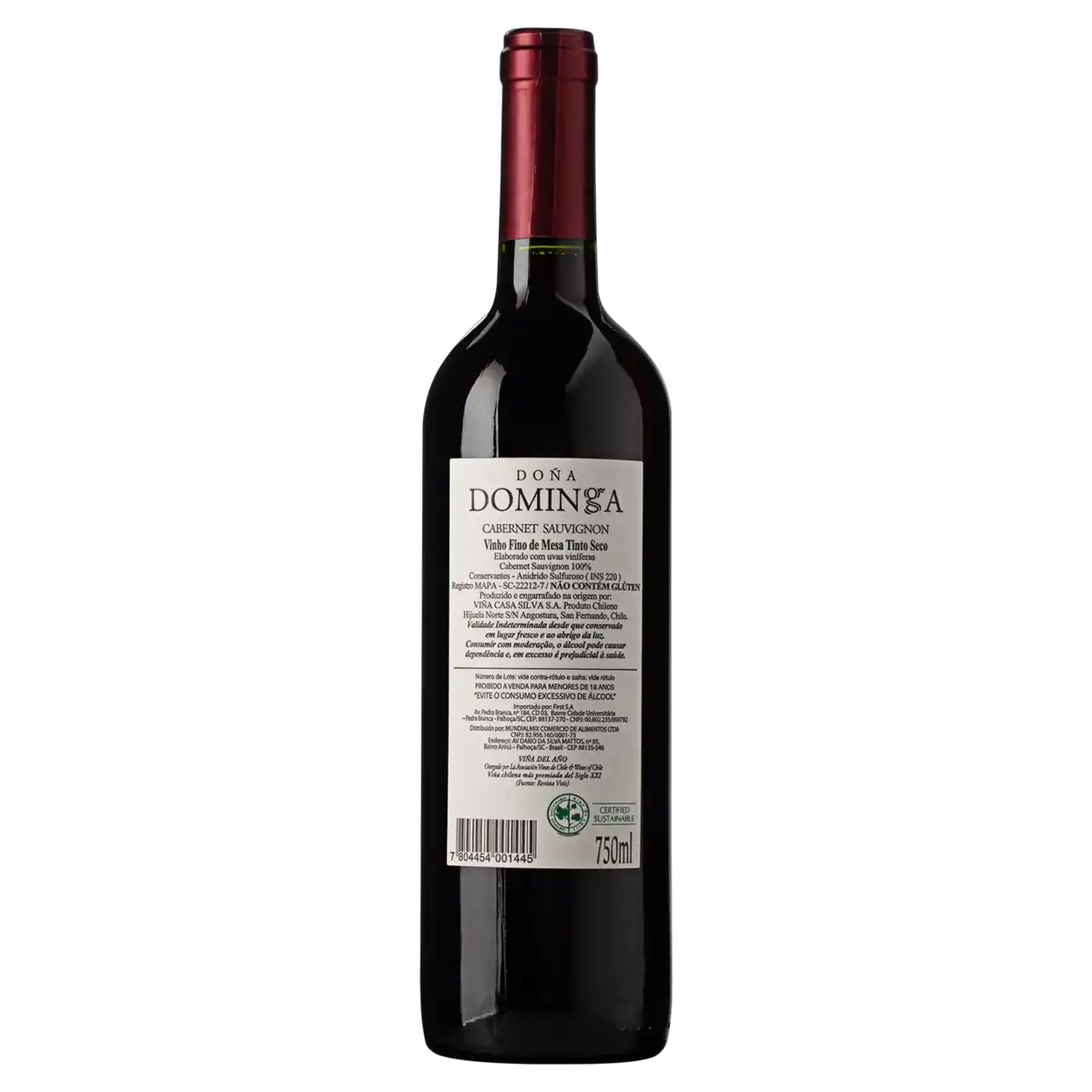 Vinho Chileno Tinto Seco Doña Dominga Cabernet Sauvignon Valle de Colchagua Garrafa 750ml